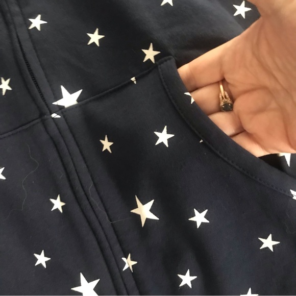 Karen Scott Navy Star‎ Medium Print Hoodie NWT - Picture 11 of 12